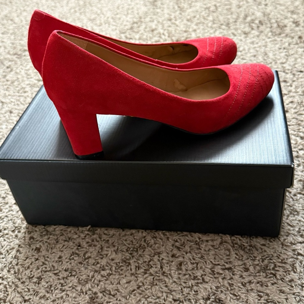 Talbots Red Suede Heels